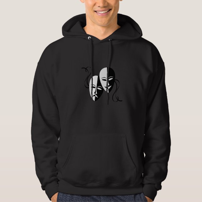 Drama Theater Masks Comedy and Tragedy Hoodie (Front)
