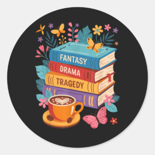 Drama Tragedy Books Subtle Anti-Trump Classic Round Sticker