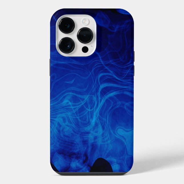 Dramatic Abstract Pattern Electric Blue iPhone Case (Back)