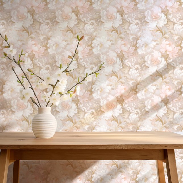 Dramatic Baroque Floral Soft Rose Gold V1 ID1050 Wallpaper (Creator Uploaded)