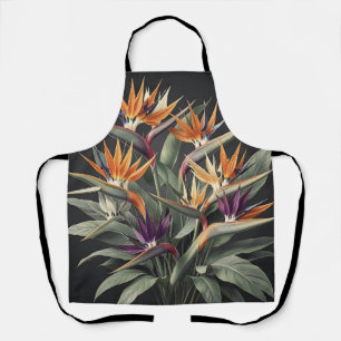 Dramatic Bird of Paradise Tropical Bouquet Apron
