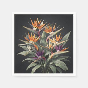 Dramatic Bird of Paradise Tropical Bouquet Napkin