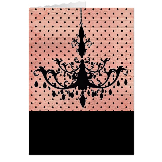 Dramatic Black Chandelier Card or Party Invites (Front)