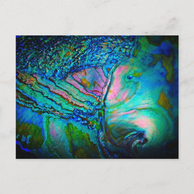 Dramatic Blue Abalone Shell Invitation Postcard (Front)