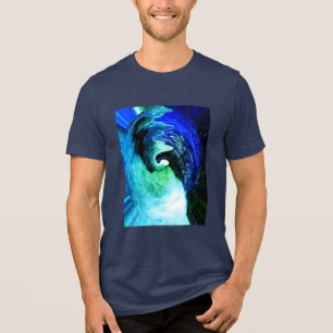 Dramatic blue ocean waves beach Tri-Blend shirt