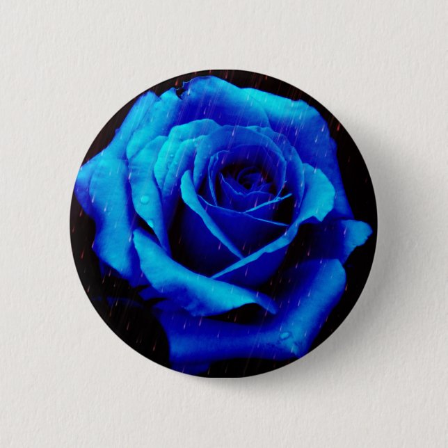 Dramatic Blue Rose 6 Cm Round Badge (Front)
