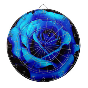 Dramatic Blue Rose Dartboard