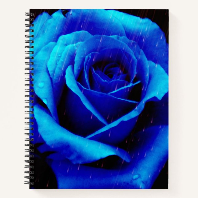 Dramatic Blue Rose  Notebook (Front)