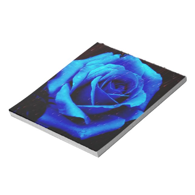 Dramatic Blue Rose Notepad (Rotated)