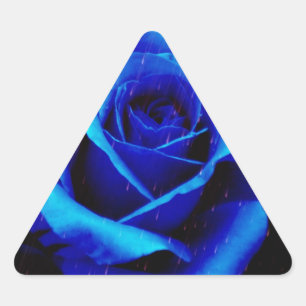 Dramatic Blue Rose Triangle Sticker