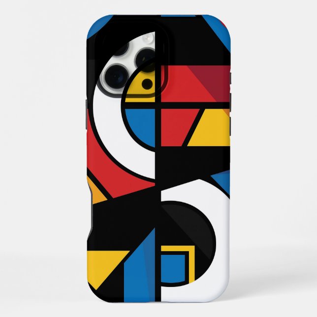 Dramatic Bold Colours Modern Geometric Abstract iPhone Case (Back)