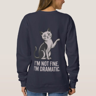 Dramatic Cat blue Woman Sweatshirt