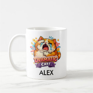 Dramatic Cat Funny Crying Cartoon Art Reaction Coffee Mug