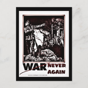 Dramatic centenary World War I never again Postcard