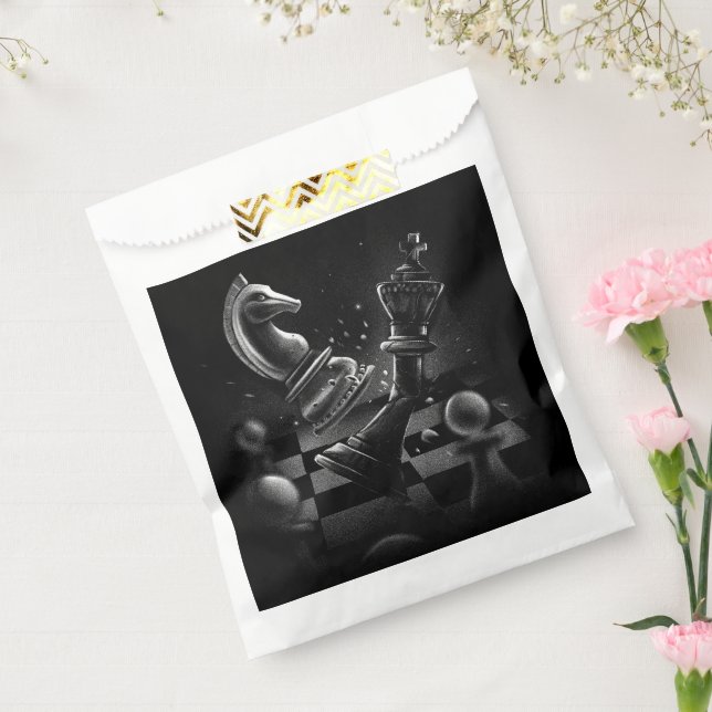 Dramatic Chess Battle – Knight vs. Horse  Favour Bag (Sealed)