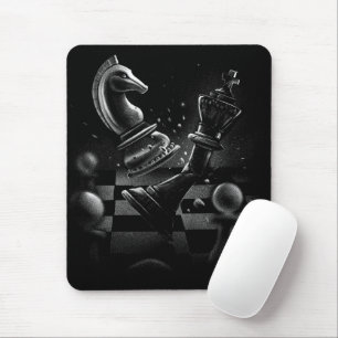 Dramatic Chess Battle – Knight vs. Horse  Mouse Pad