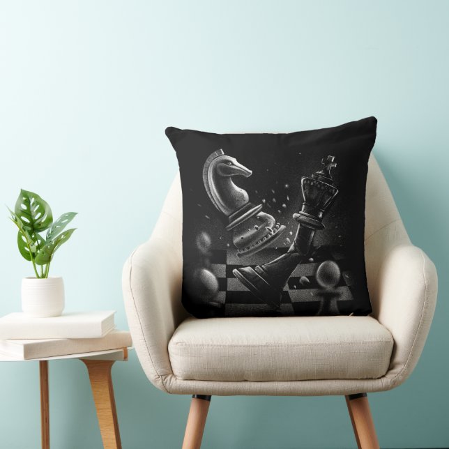 Dramatic Chess Monochrom Cushion (Chair)