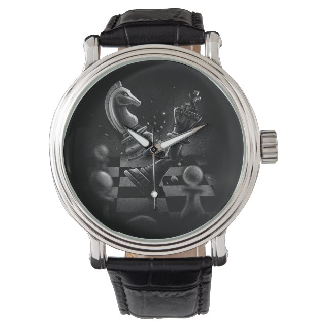 Dramatic Chess Monochrom Watch (Front)