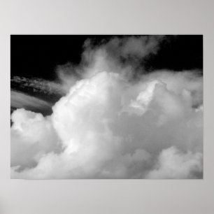 Dramatic Clouds (B&W) Poster