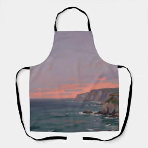 Dramatic Coastal Cliffs Pink Sunset Ocean Apron
