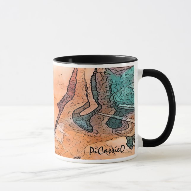 Dramatic Colourful Art Mug with Black Trim (Right)