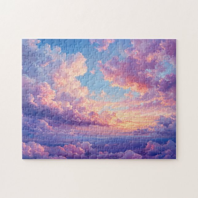 Dramatic Colourful Pastel Clouds Sky Jigsaw Puzzle (Horizontal)