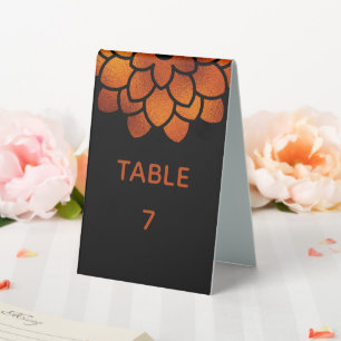 Dramatic Copper Flower on Black Wedding