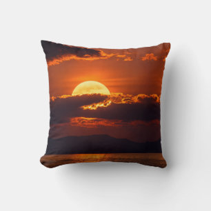 Dramatic Crimson Sunset Fine Art  Cushion