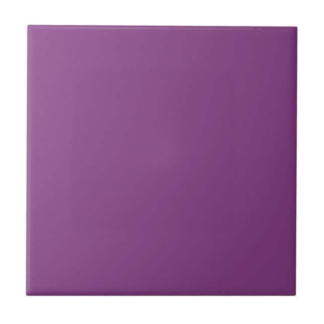 Dramatic Dahlia Purple, Bold Violet Solid Colour Ceramic Tile (Front)