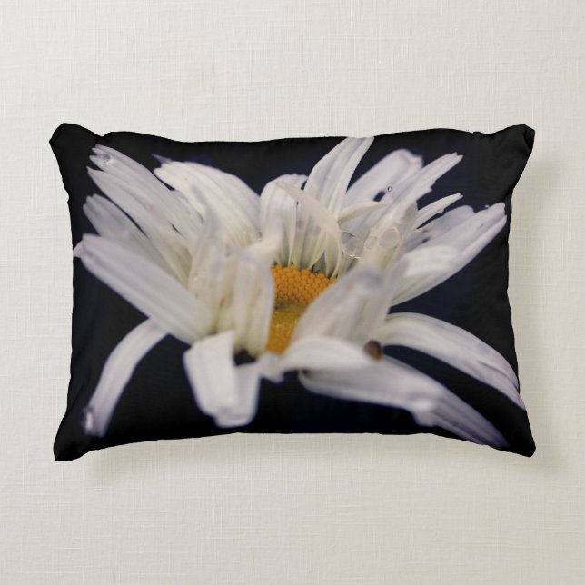 Dramatic Daisy Flower  Decorative Cushion (Front)