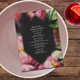 Dramatic Dark Floral Wedding Menu