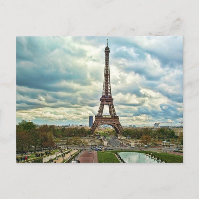 Dramatic Eiffel tower Postcard (Front)