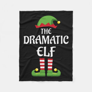 Dramatic Elf Family Matching Group Christmas Fleece Blanket