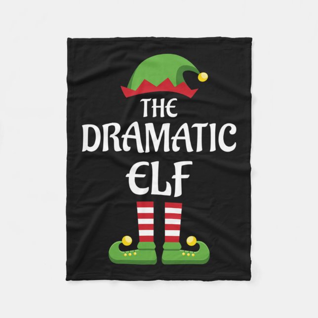 Dramatic Elf Family Matching Group Christmas  Fleece Blanket (Front)