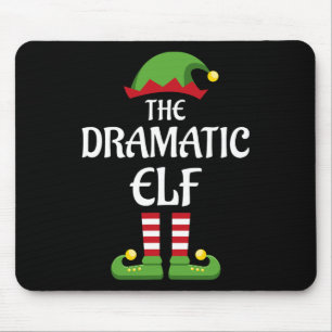 Dramatic Elf Family Matching Group Christmas Mouse Pad