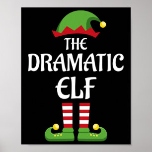 Dramatic Elf Family Matching Group Christmas  Poster