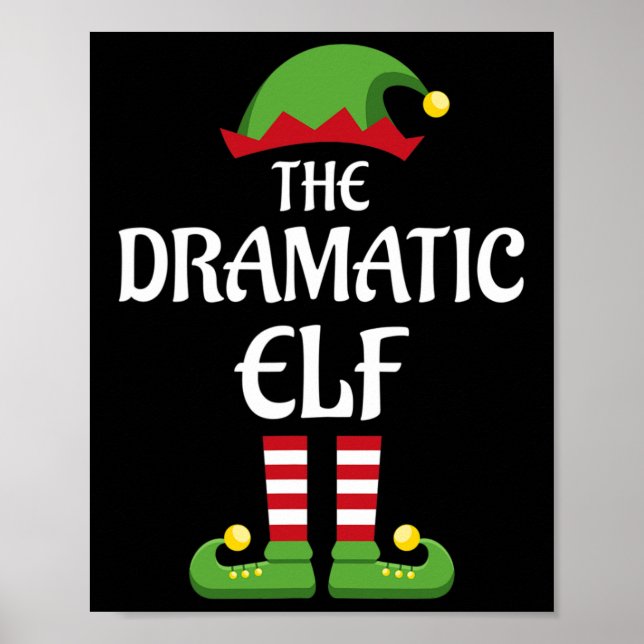 Dramatic Elf Family Matching Group Christmas  Poster (Front)