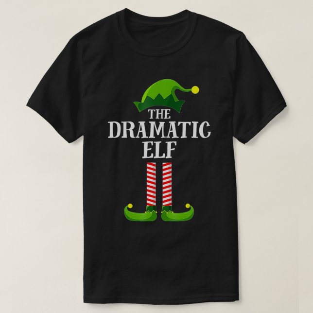 Dramatic Elf Matching Family Christmas Pajama  T-Shirt (Design Front)