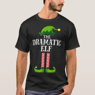 Dramatic Elf Matching Family Christmas Pajama T-Shirt