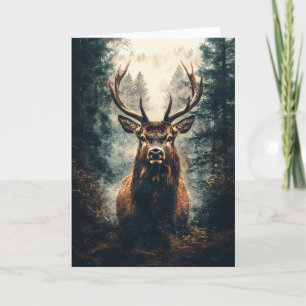 Dramatic Elk in the Woods Card
