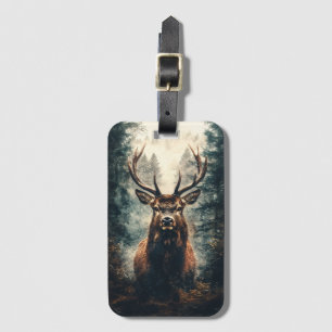 Dramatic Elk in the Woods Luggage Tag