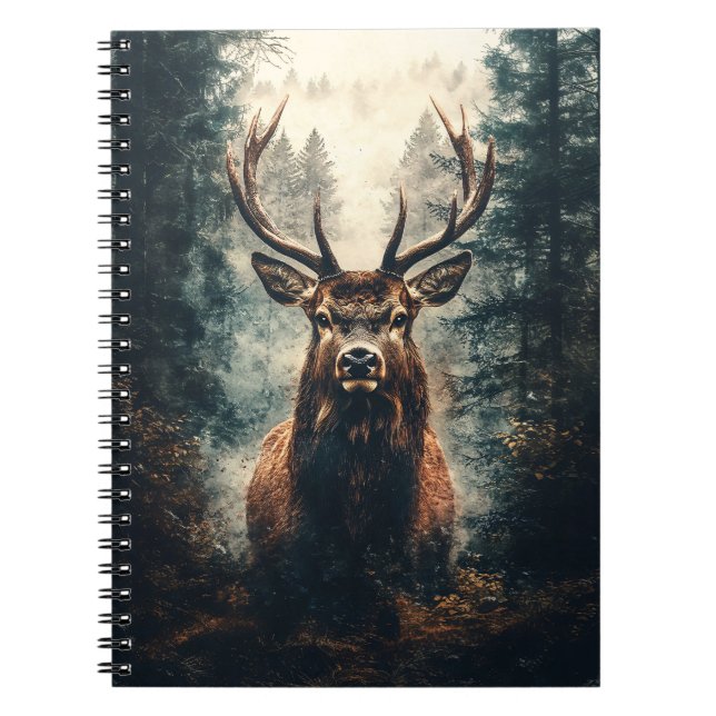 Dramatic Elk in the Woods Notebook (Front)