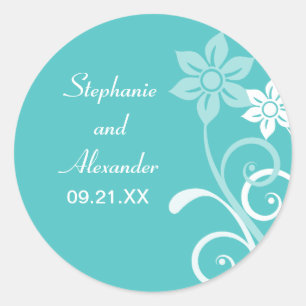 Dramatic Floral Swirls Wedding Stickers