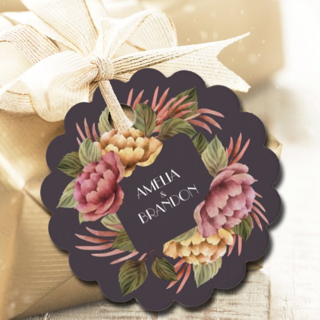 Dramatic Floral Wedding Favour Tags (Creator Uploaded)