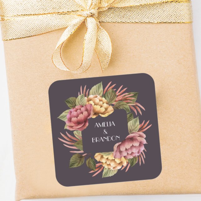 Dramatic Floral Wedding Square Sticker (Creator Uploaded)