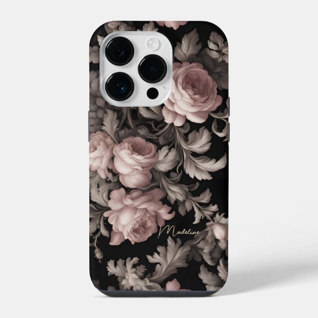 Dramatic Flowers - iPhone 14 Pro Personalized Case (Back)