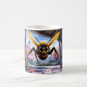 Dramatic Flying Wasp Illustration Coffee Mug
