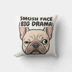 Dramatic French Bulldog Throw Pillow