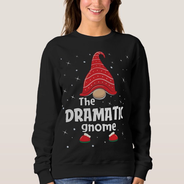 Dramatic Gnome Family Matching Christmas Funny Paj Sweatshirt (Front)