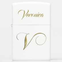 Dramatic Gold V Monogram Initial Change Your Name